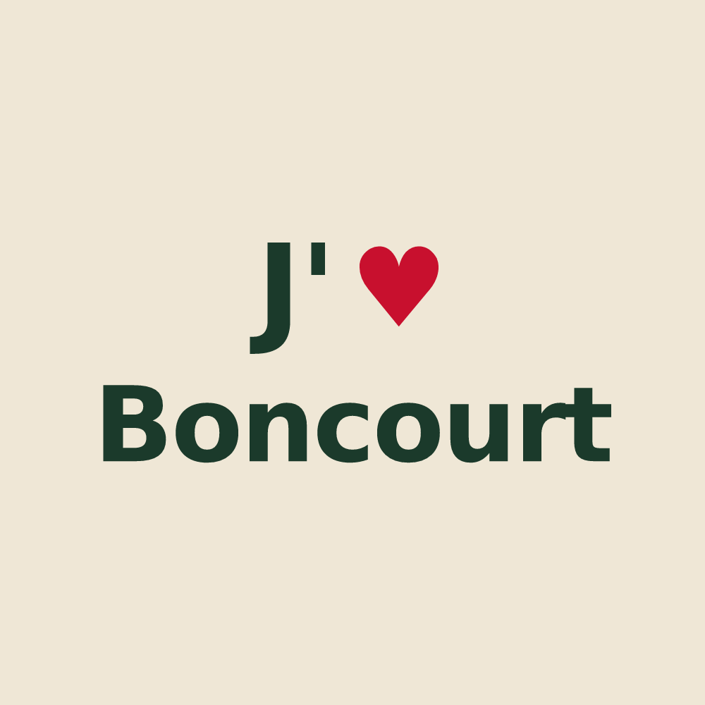 Tote bag personnalisé Boncourt — design J'aime Boncourt