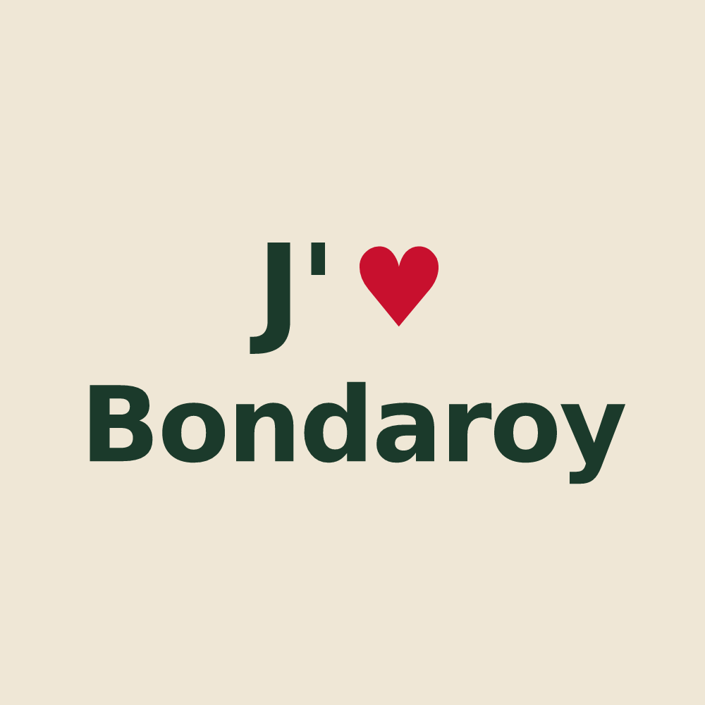 Tote bag personnalisé Bondaroy — design J'aime Bondaroy