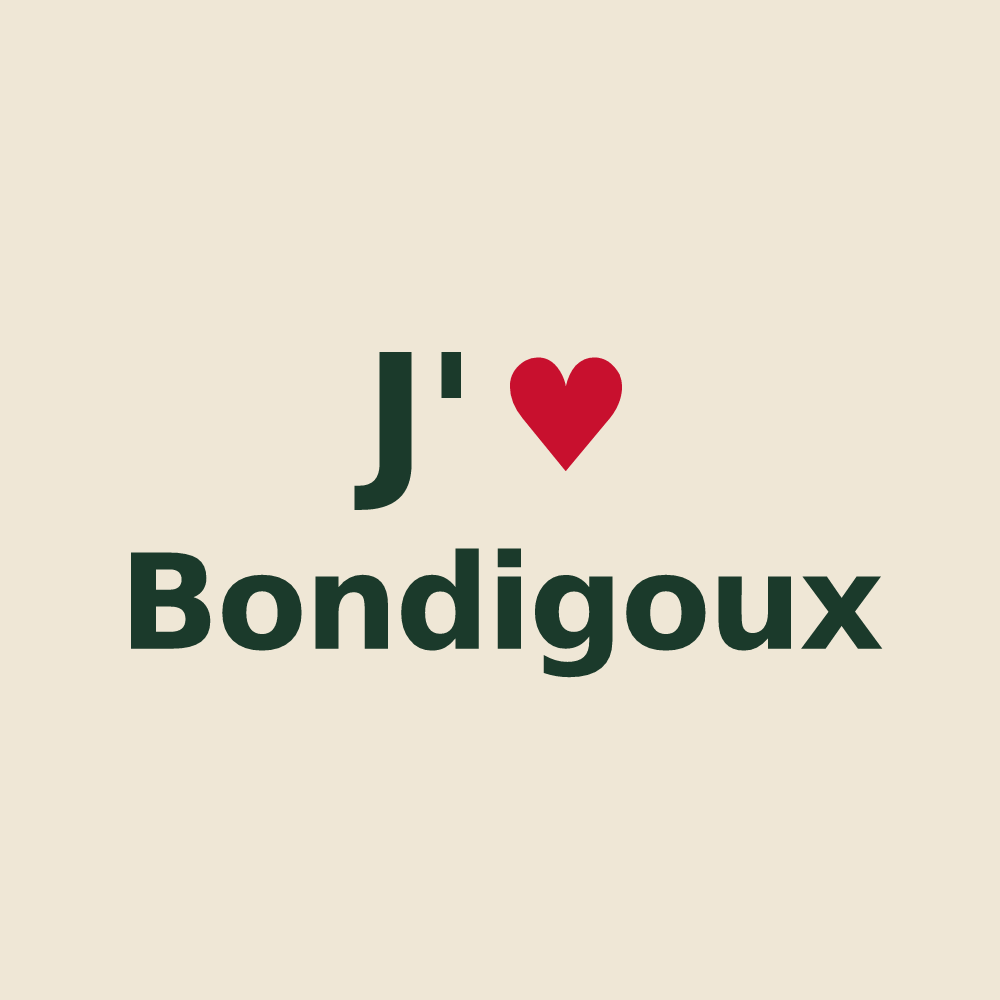 Tote bag personnalisé Bondigoux — design J'aime Bondigoux