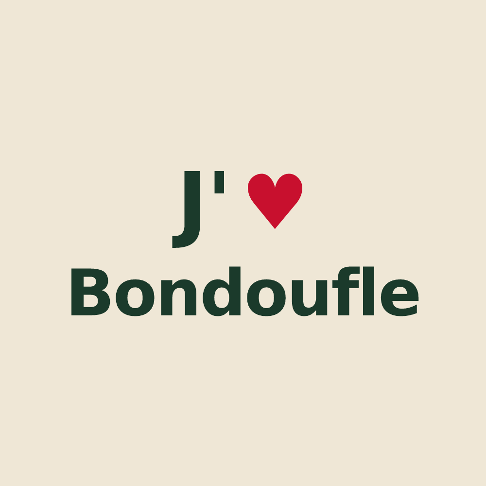 Tote bag personnalisé Bondoufle — design J'aime Bondoufle