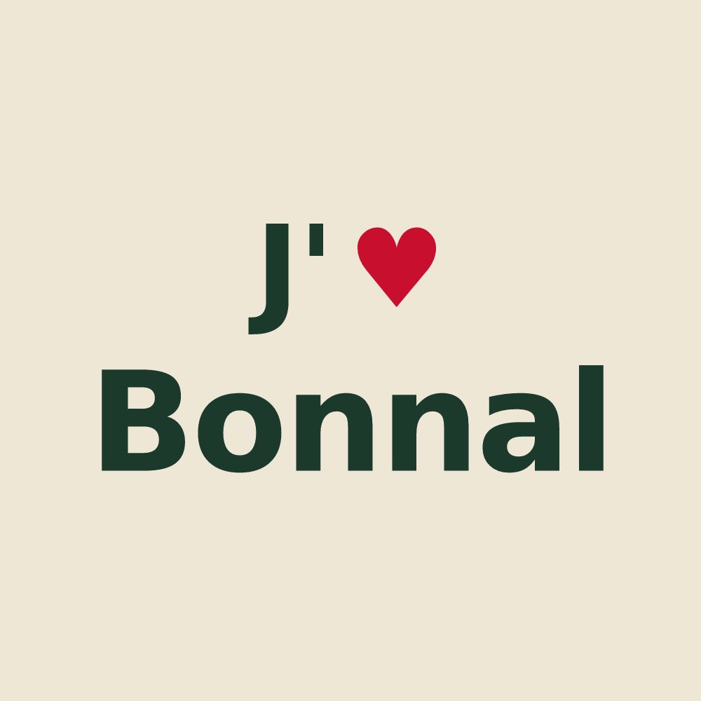 Tote bag personnalisé Bonnal — design J'aime Bonnal