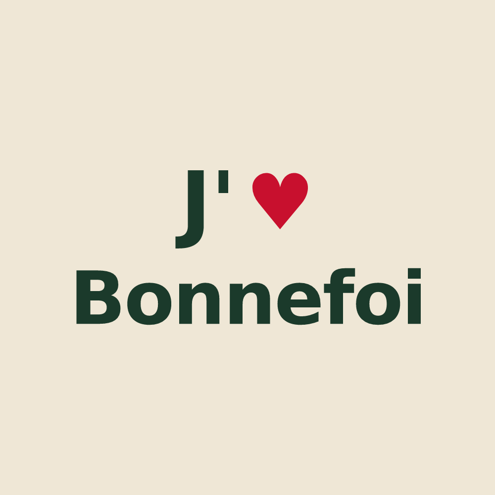 Tote bag personnalisé Bonnefoi — design J'aime Bonnefoi