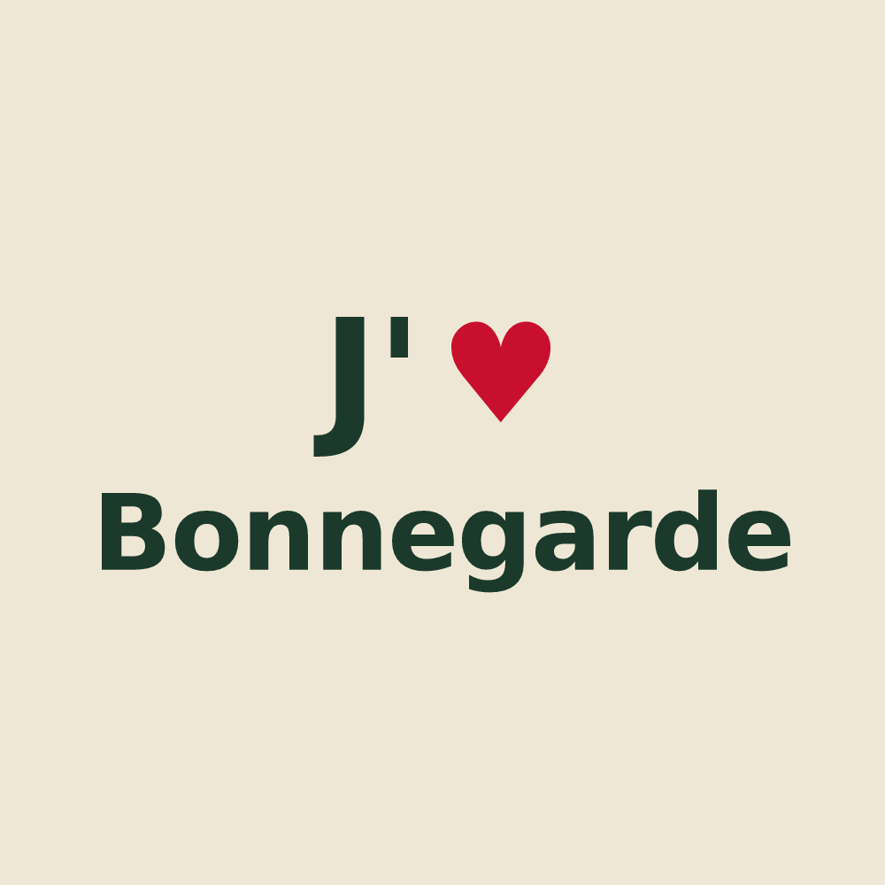 Tote bag personnalisé Bonnegarde — design J'aime Bonnegarde