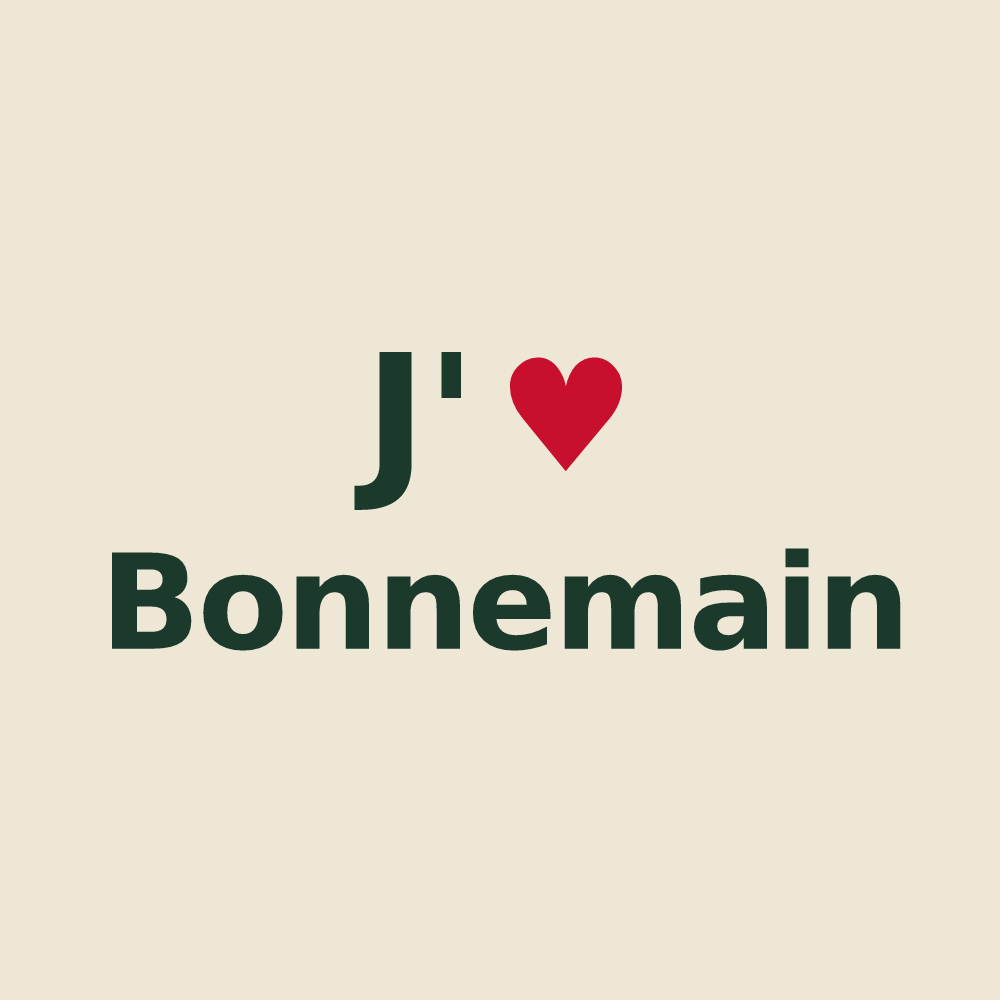 Tote bag personnalisé Bonnemain — design J'aime Bonnemain