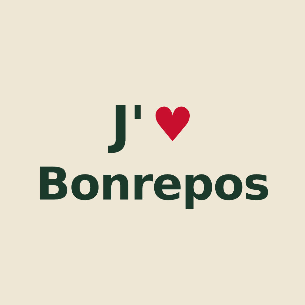 Tote bag personnalisé Bonrepos — design J'aime Bonrepos