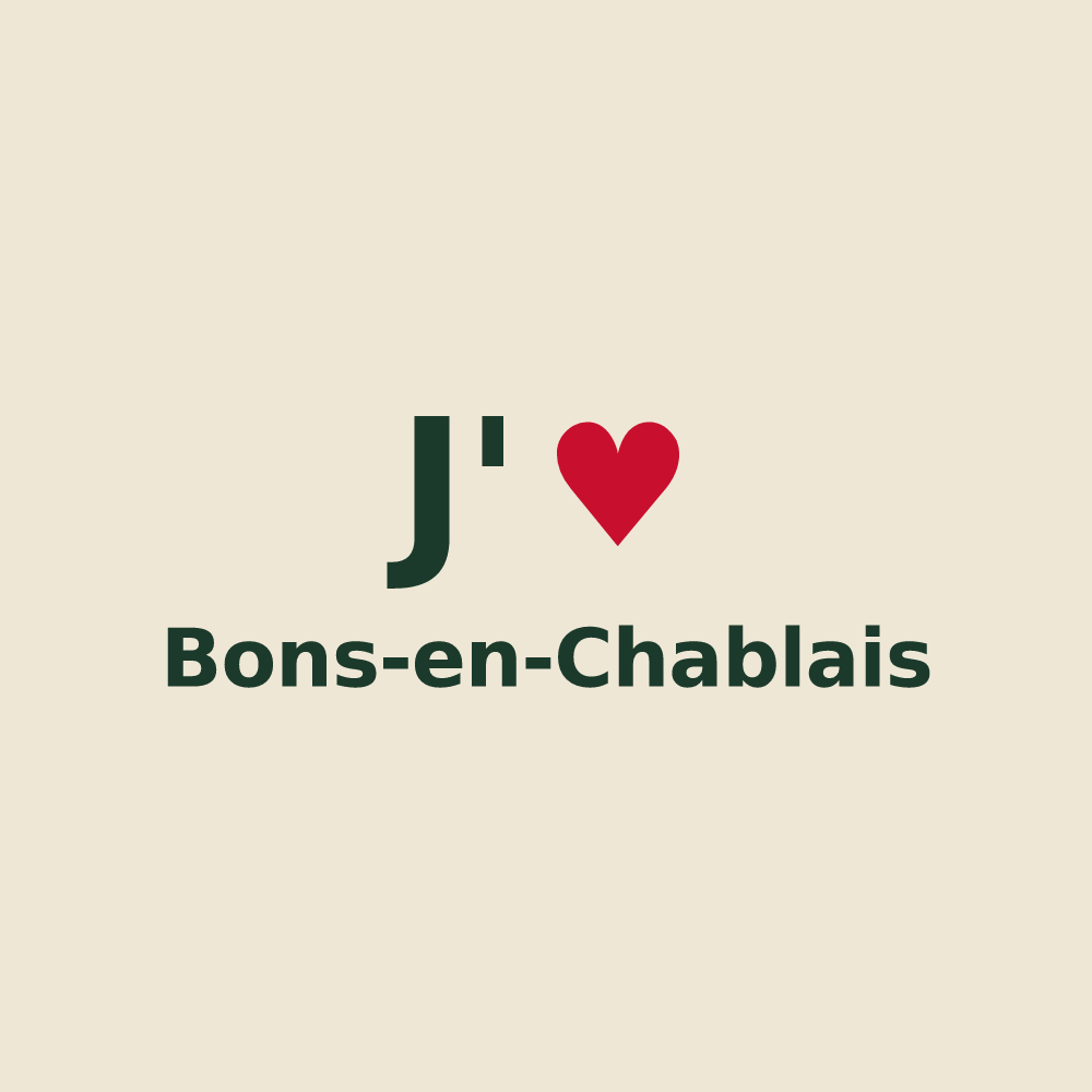 Tote bag personnalisé Bons-en-Chablais — design J'aime Bons-en-Chablais