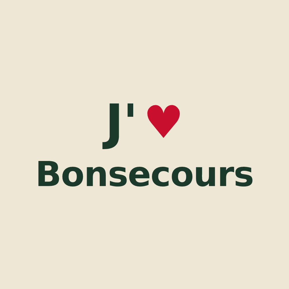 Tote bag personnalisé Bonsecours — design J'aime Bonsecours
