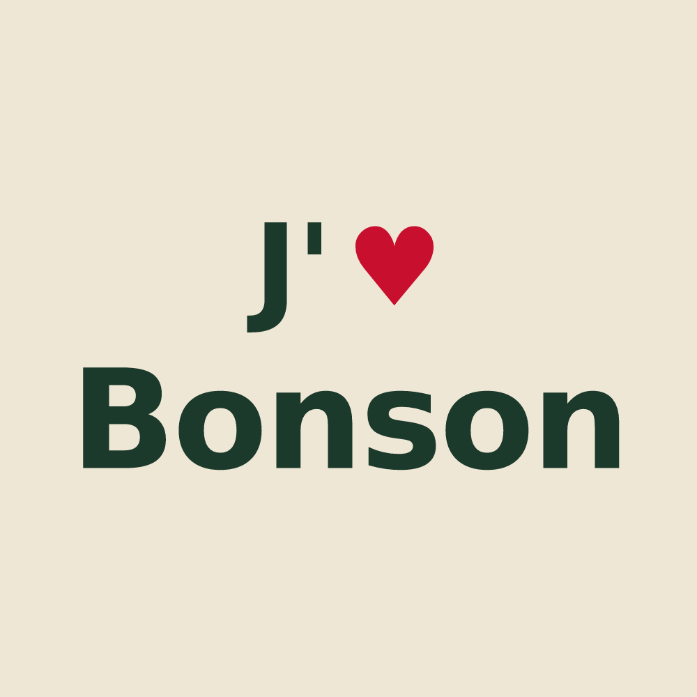 Tote bag personnalisé Bonson — design J'aime Bonson