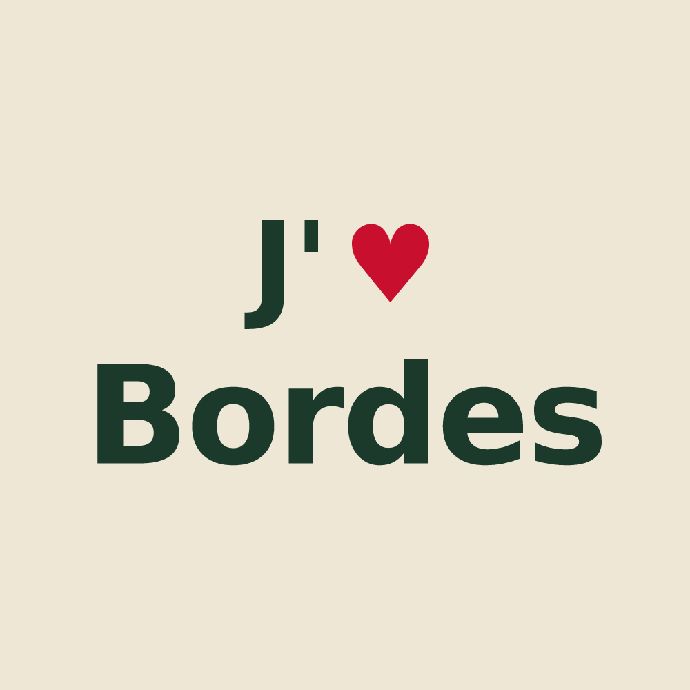 Tote bag personnalisé Bordes — design J'aime Bordes