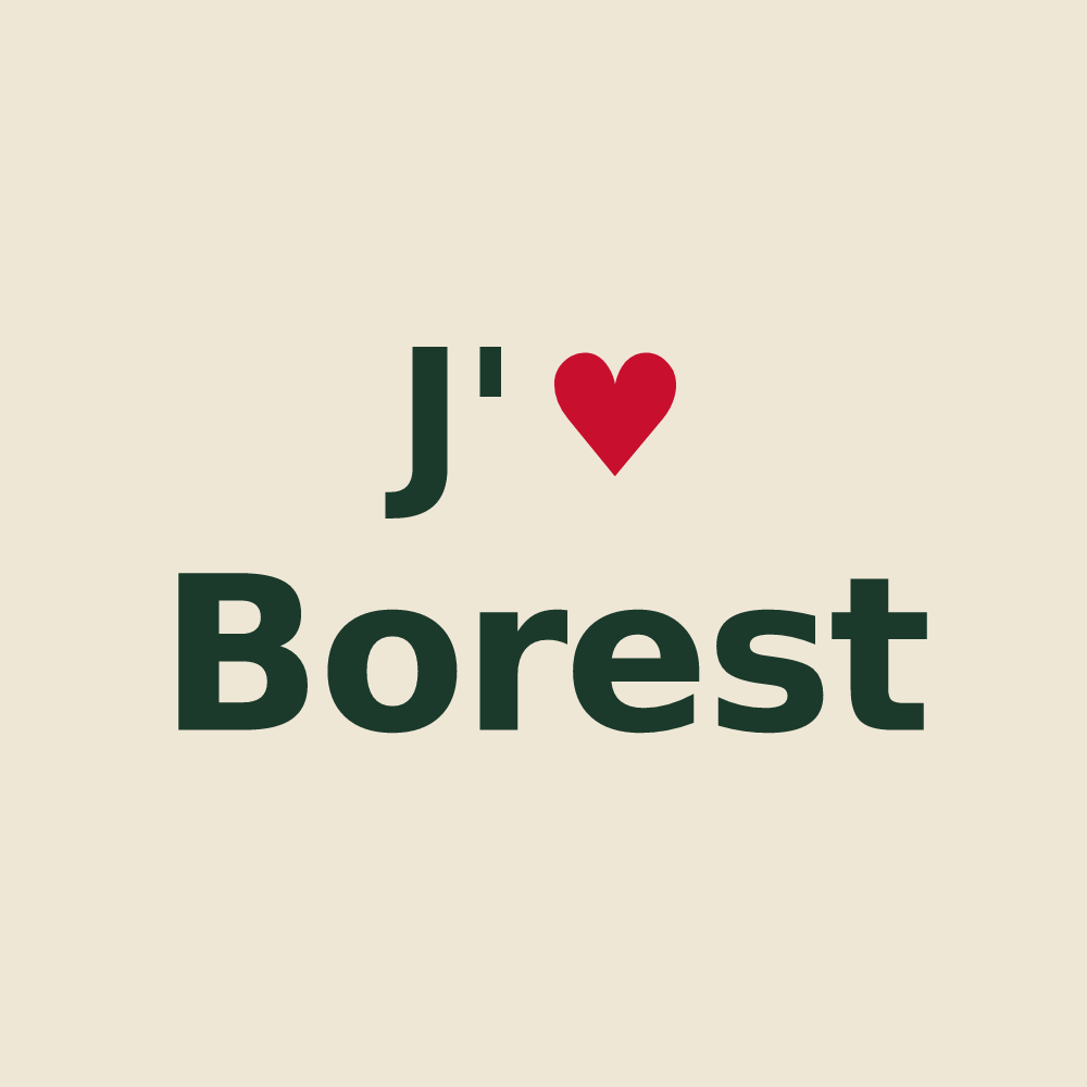 Tote bag personnalisé Borest — design J'aime Borest