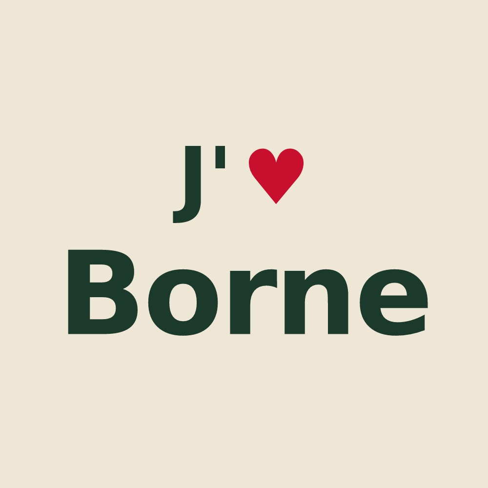 Tote bag personnalisé Borne — design J'aime Borne