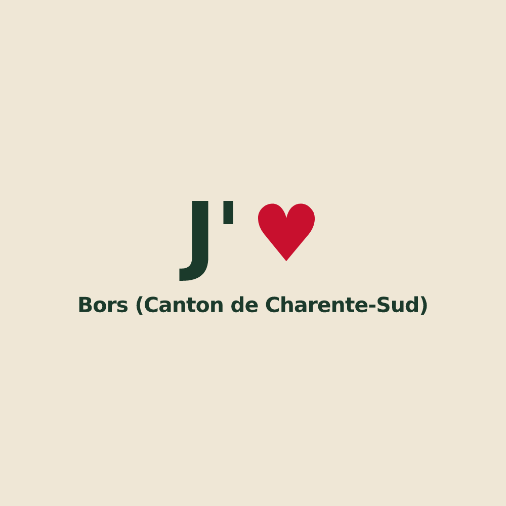 Tote bag personnalisé Bors (Canton de Charente-Sud) — design J'aime Bors (Canton de Charente-Sud)