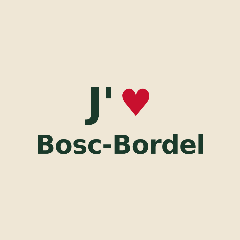 Tote bag personnalisé Bosc-Bordel — design J'aime Bosc-Bordel