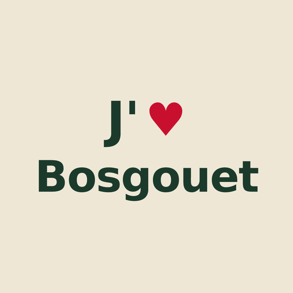 Tote bag personnalisé Bosgouet — design J'aime Bosgouet