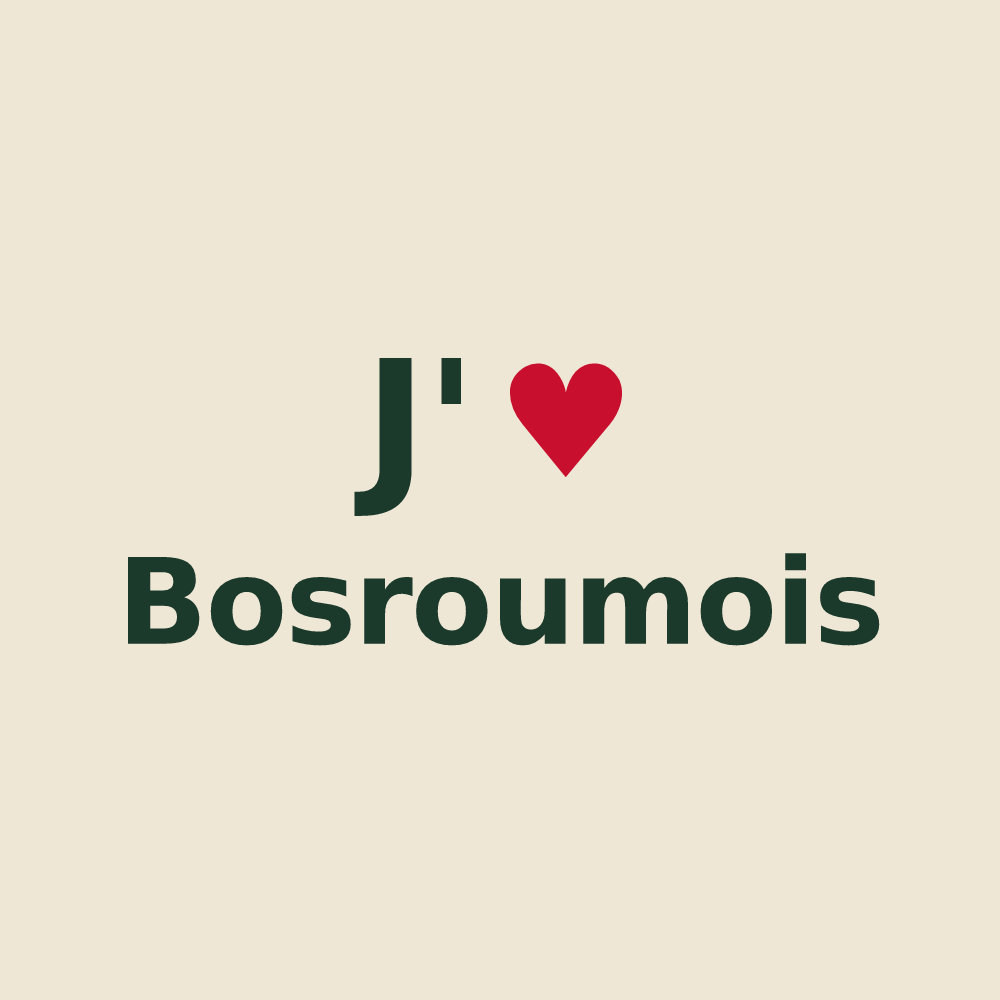 Tote bag personnalisé Bosroumois — design J'aime Bosroumois