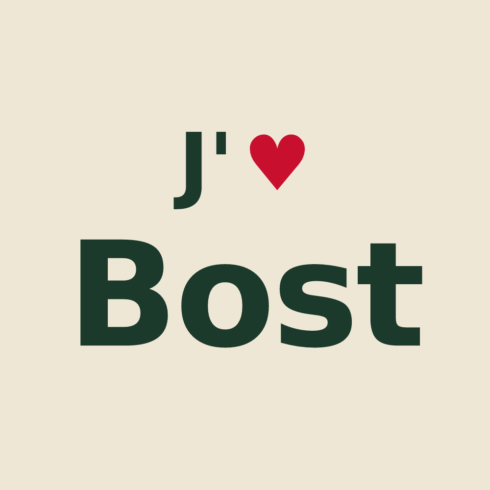 Tote bag personnalisé Bost — design J'aime Bost