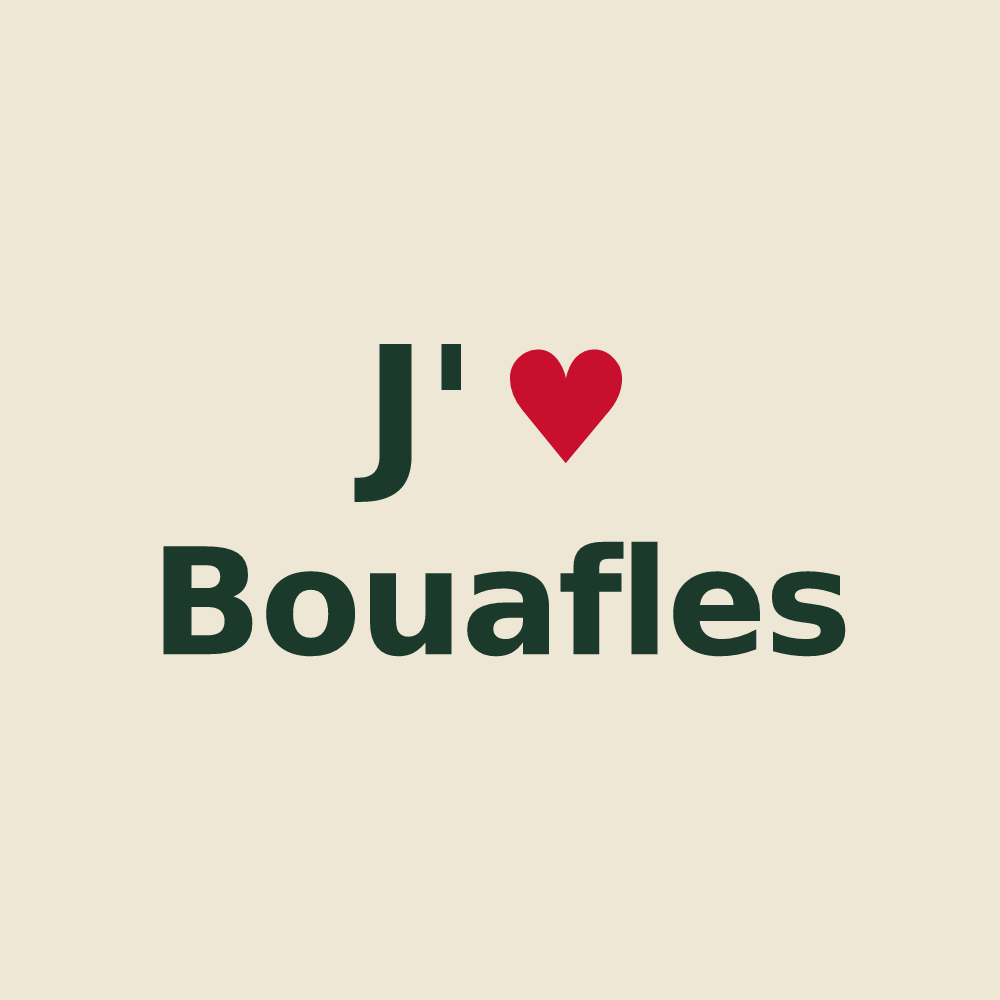 Tote bag personnalisé Bouafles — design J'aime Bouafles