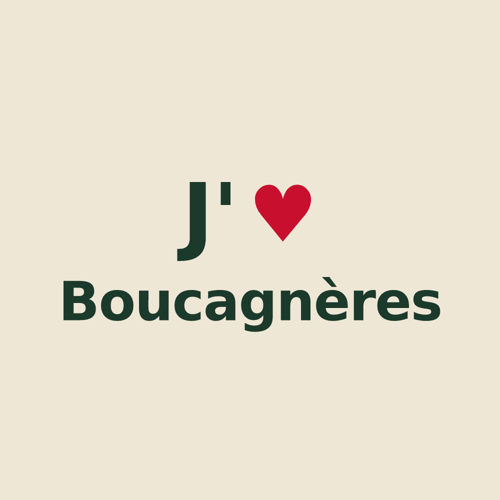 Tote bag personnalisé Boucagnères — design J'aime Boucagnères