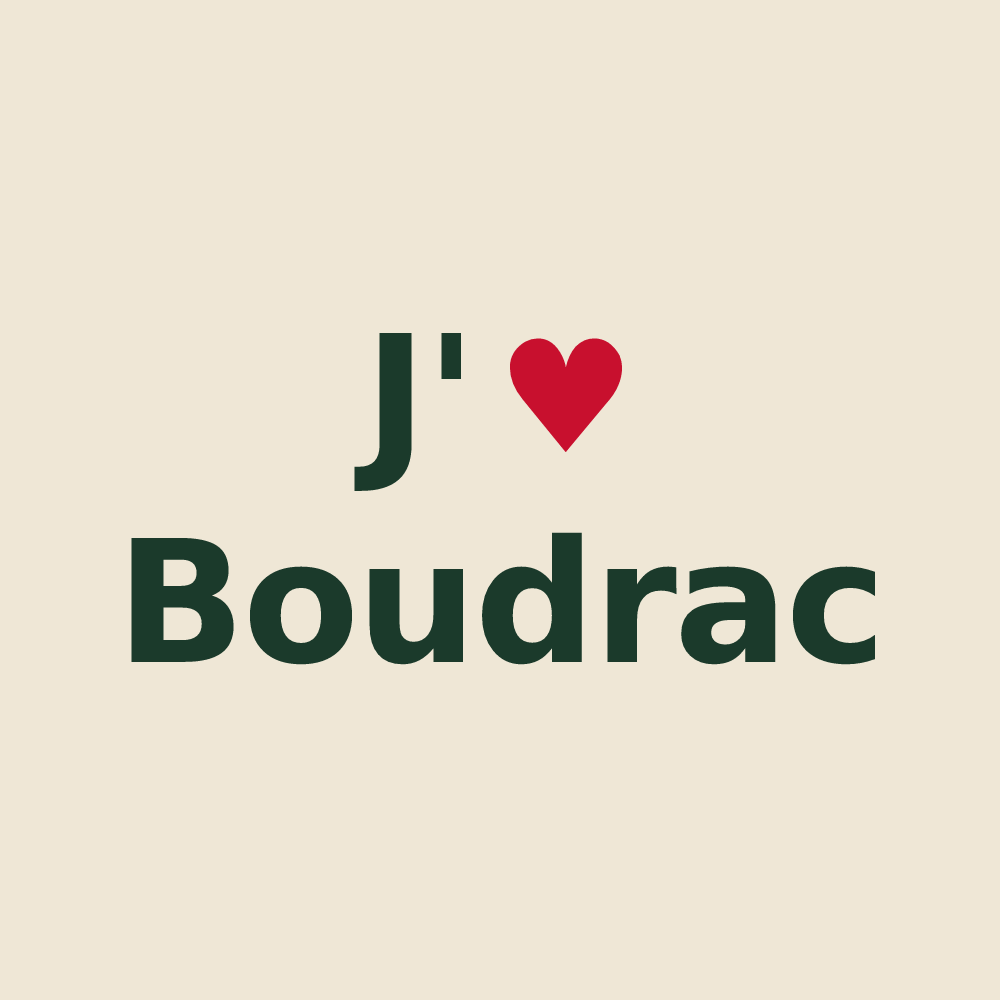 Tote bag personnalisé Boudrac — design J'aime Boudrac