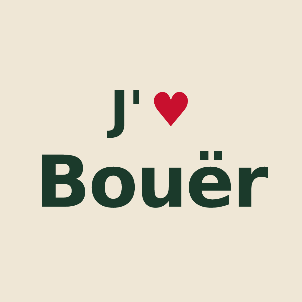 Tote bag personnalisé Bouër — design J'aime Bouër