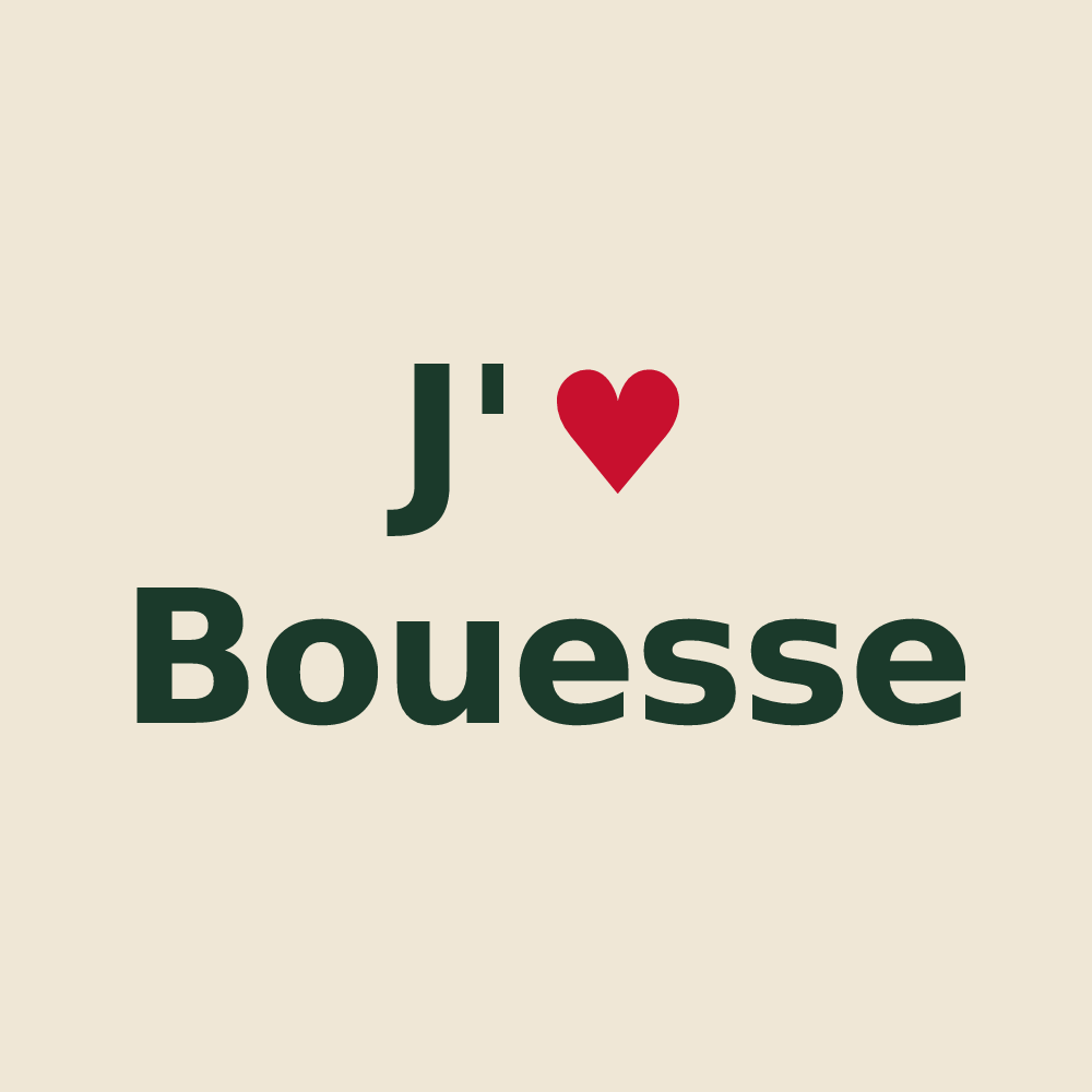 Tote bag personnalisé Bouesse — design J'aime Bouesse