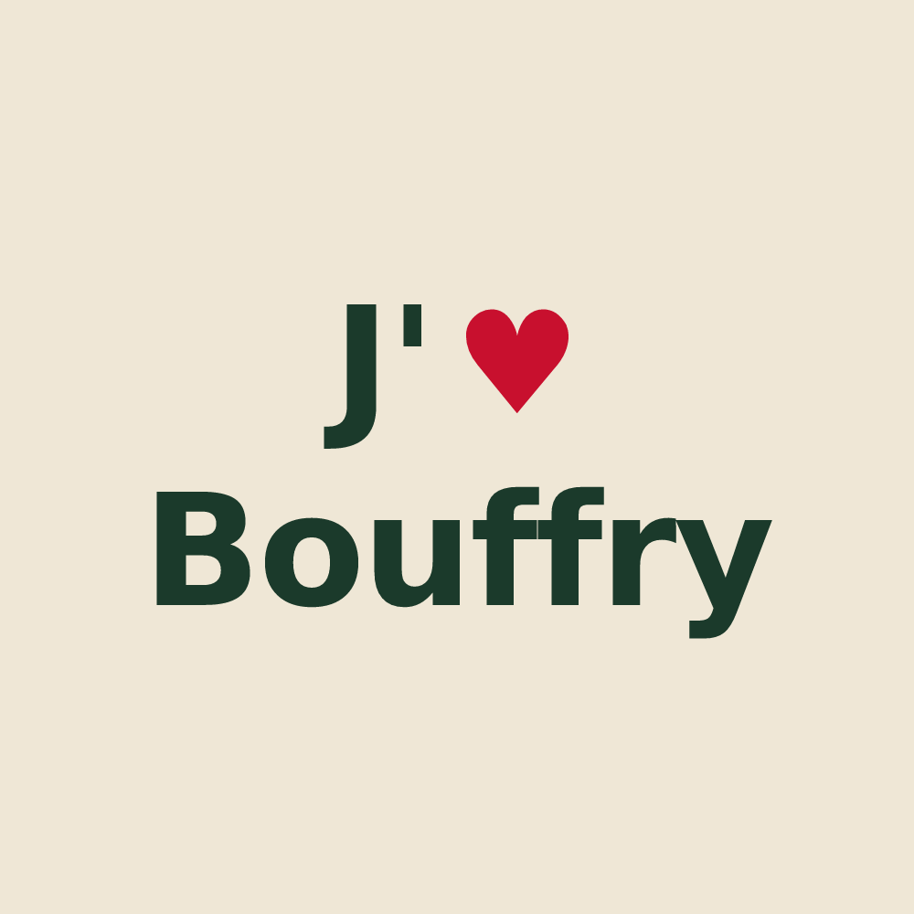 Tote bag personnalisé Bouffry — design J'aime Bouffry