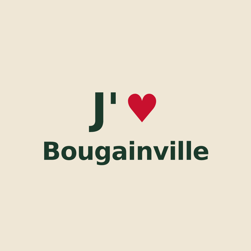 Tote bag personnalisé Bougainville — design J'aime Bougainville