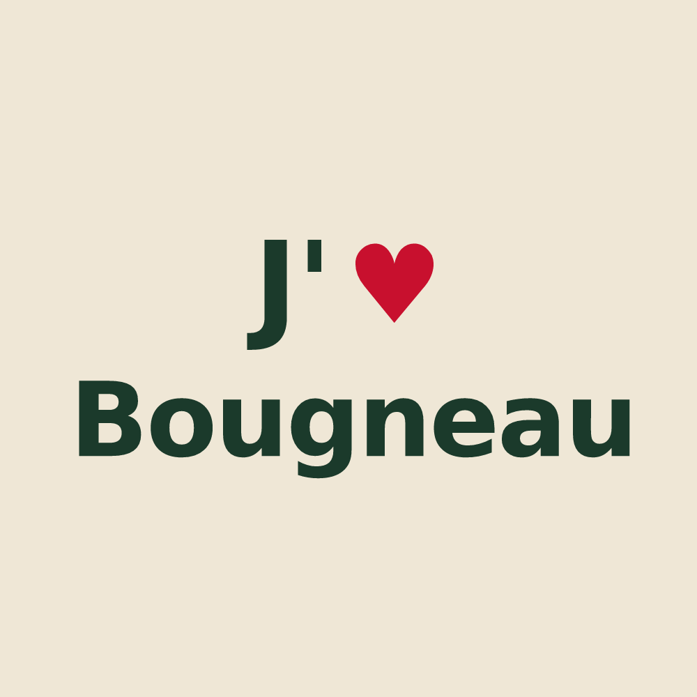Tote bag personnalisé Bougneau — design J'aime Bougneau