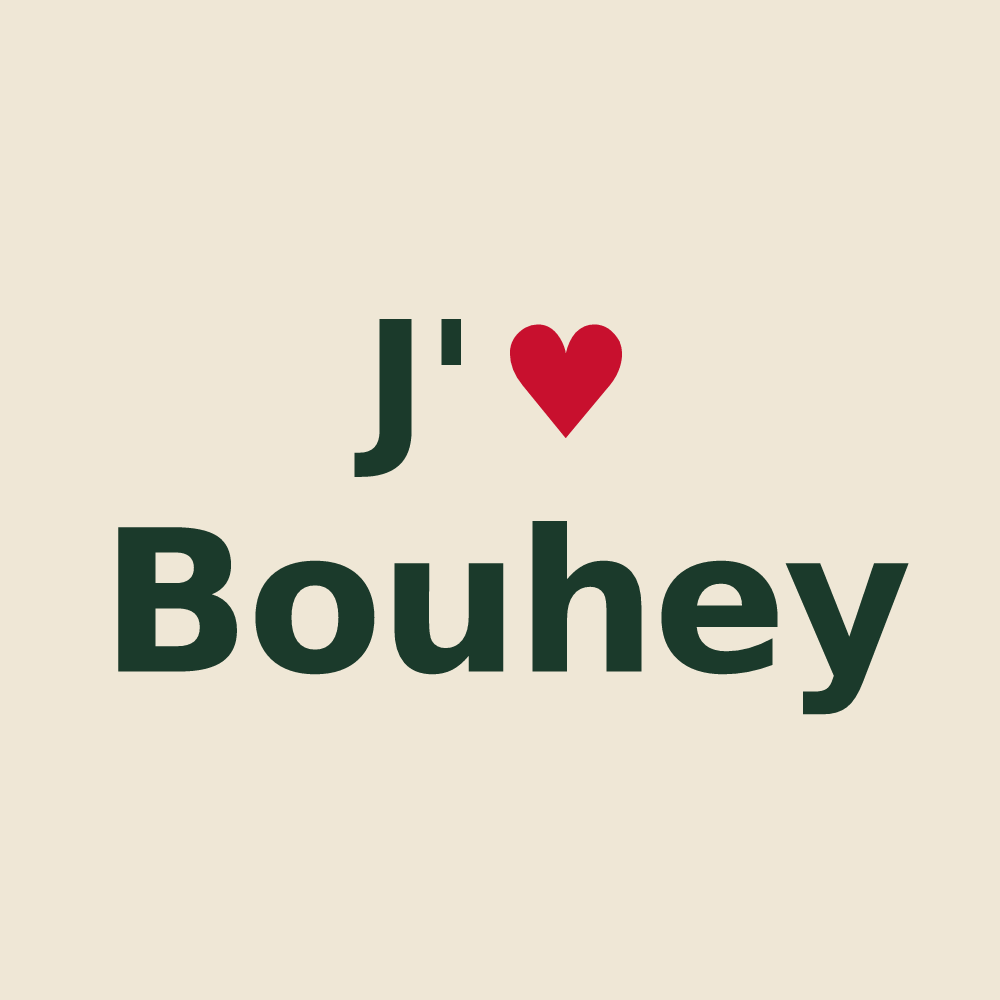 Tote bag personnalisé Bouhey — design J'aime Bouhey