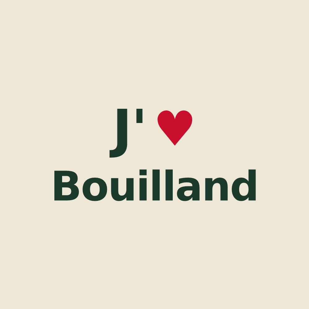 Tote bag personnalisé Bouilland — design J'aime Bouilland