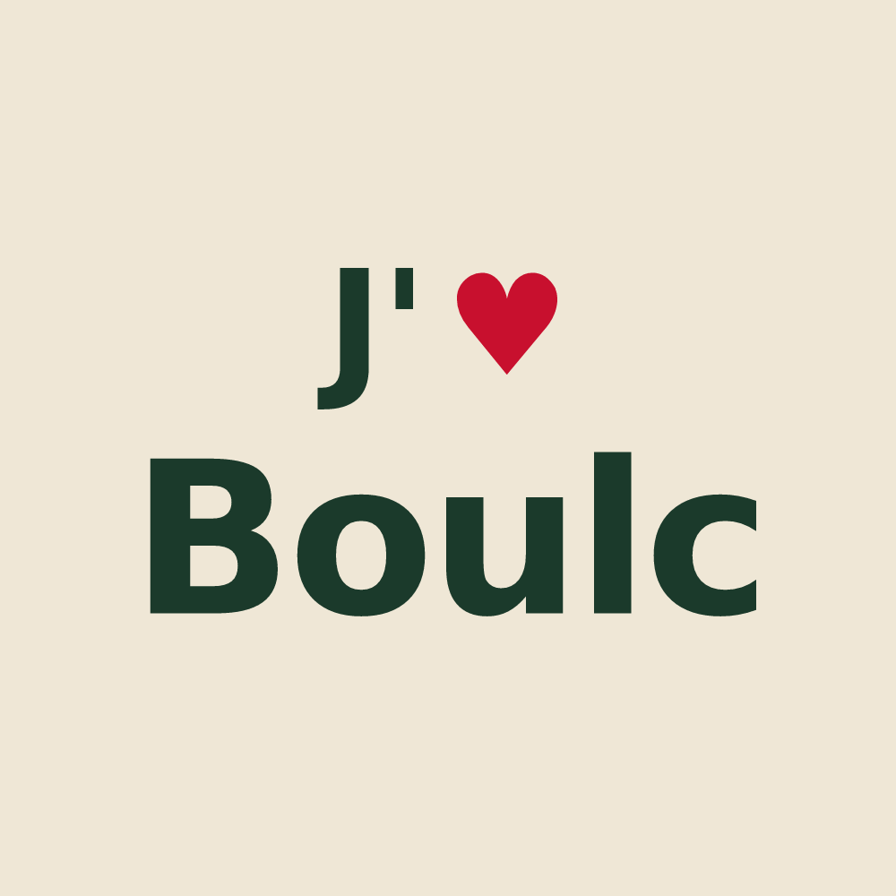 Tote bag personnalisé Boulc — design J'aime Boulc