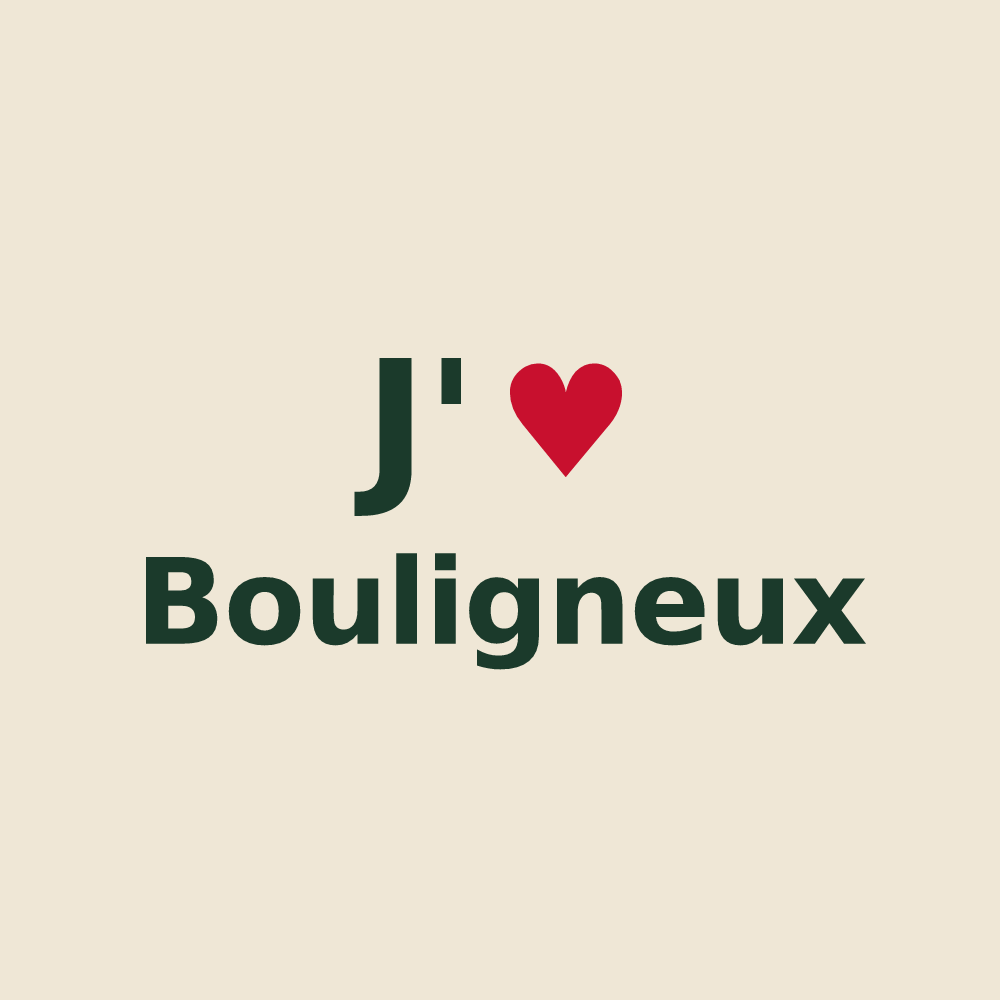 Tote bag personnalisé Bouligneux — design J'aime Bouligneux