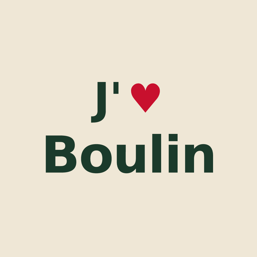 Tote bag personnalisé Boulin — design J'aime Boulin