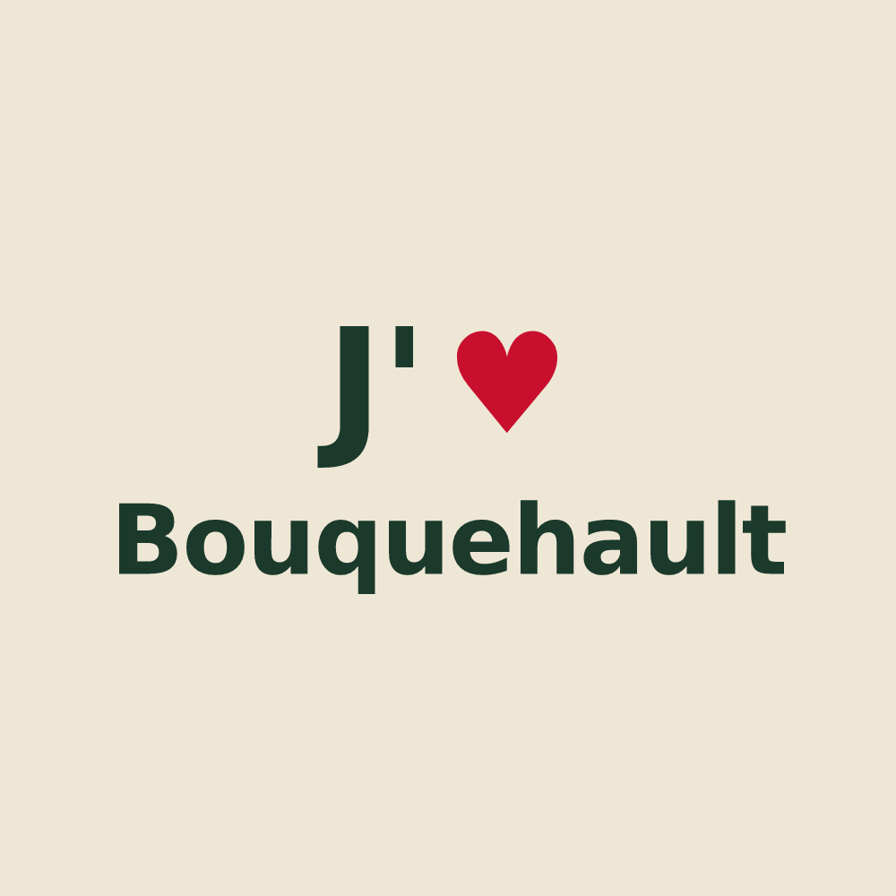 Tote bag personnalisé Bouquehault — design J'aime Bouquehault
