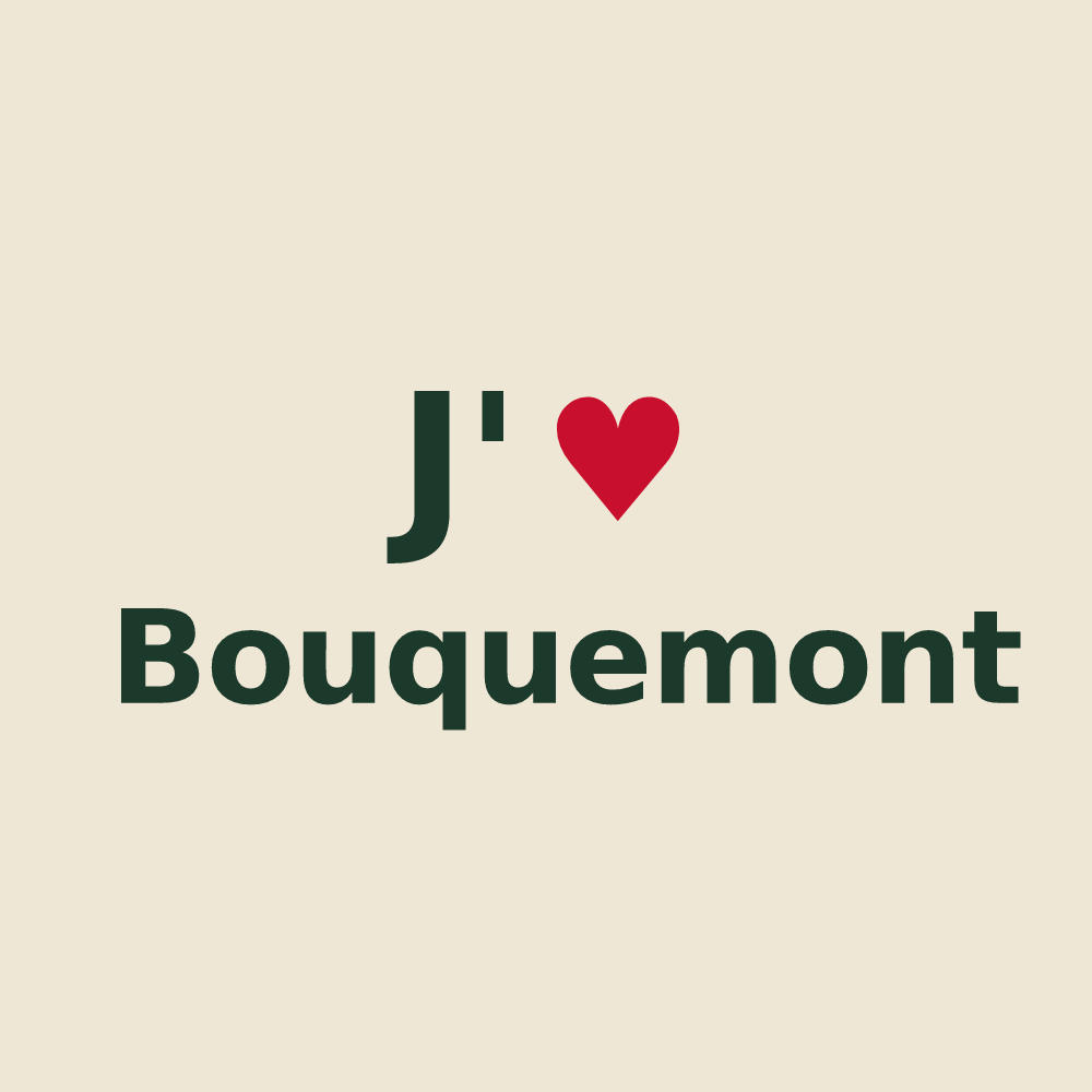 Tote bag personnalisé Bouquemont — design J'aime Bouquemont
