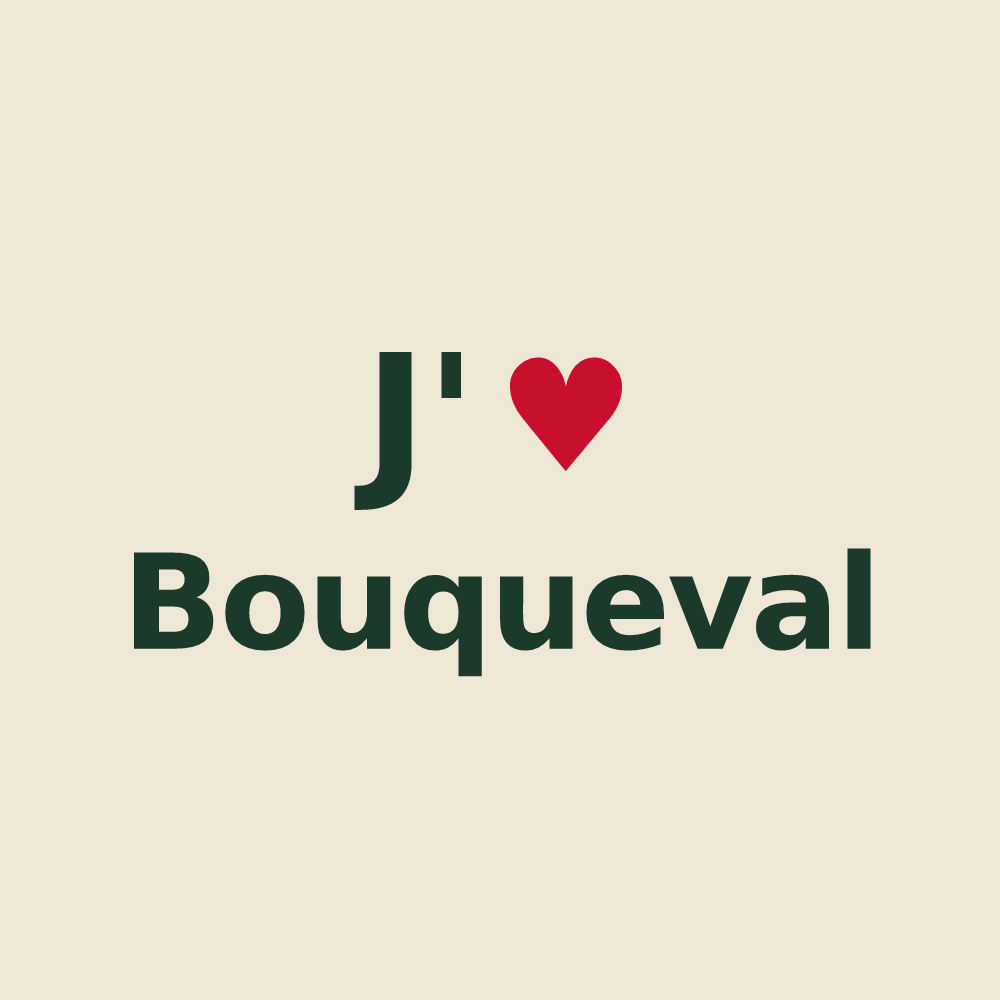 Tote bag personnalisé Bouqueval — design J'aime Bouqueval