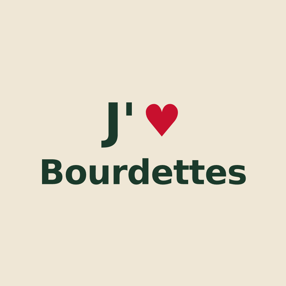 Tote bag personnalisé Bourdettes — design J'aime Bourdettes