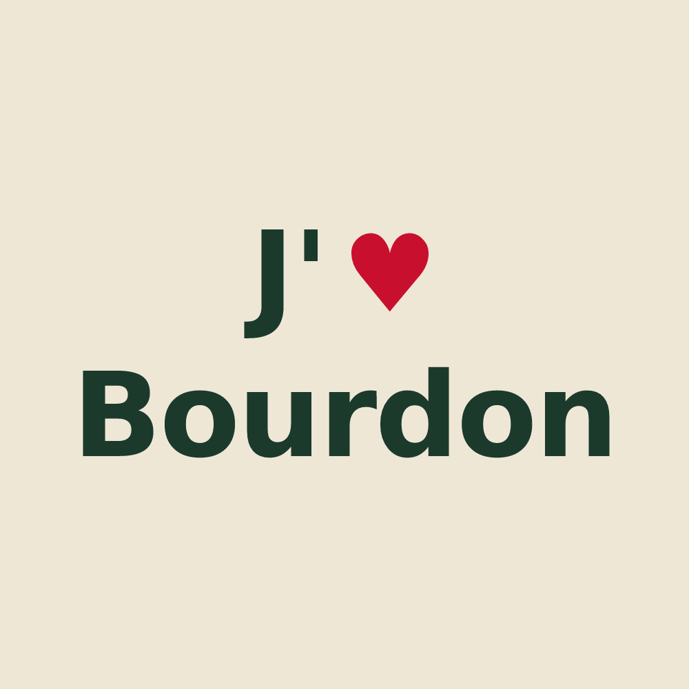 Tote bag personnalisé Bourdon — design J'aime Bourdon