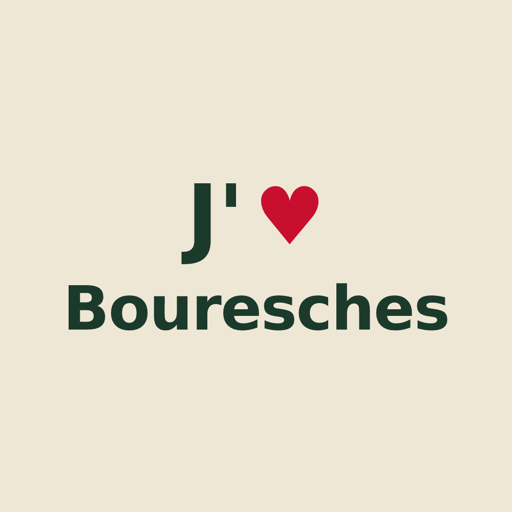 Tote bag personnalisé Bouresches — design J'aime Bouresches