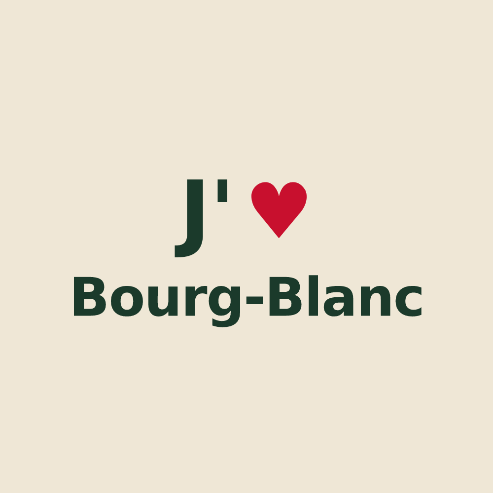 Tote bag personnalisé Bourg-Blanc — design J'aime Bourg-Blanc