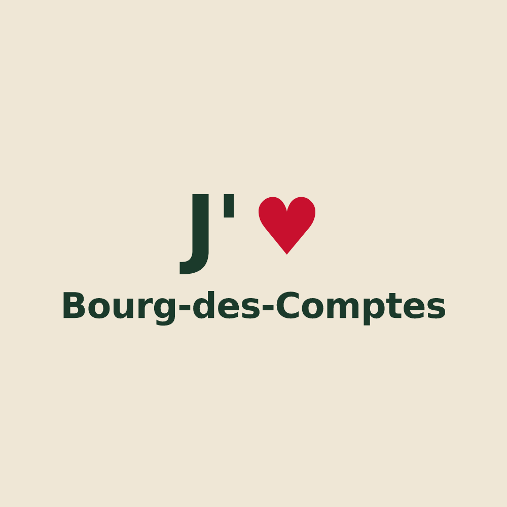Tote bag personnalisé Bourg-des-Comptes — design J'aime Bourg-des-Comptes