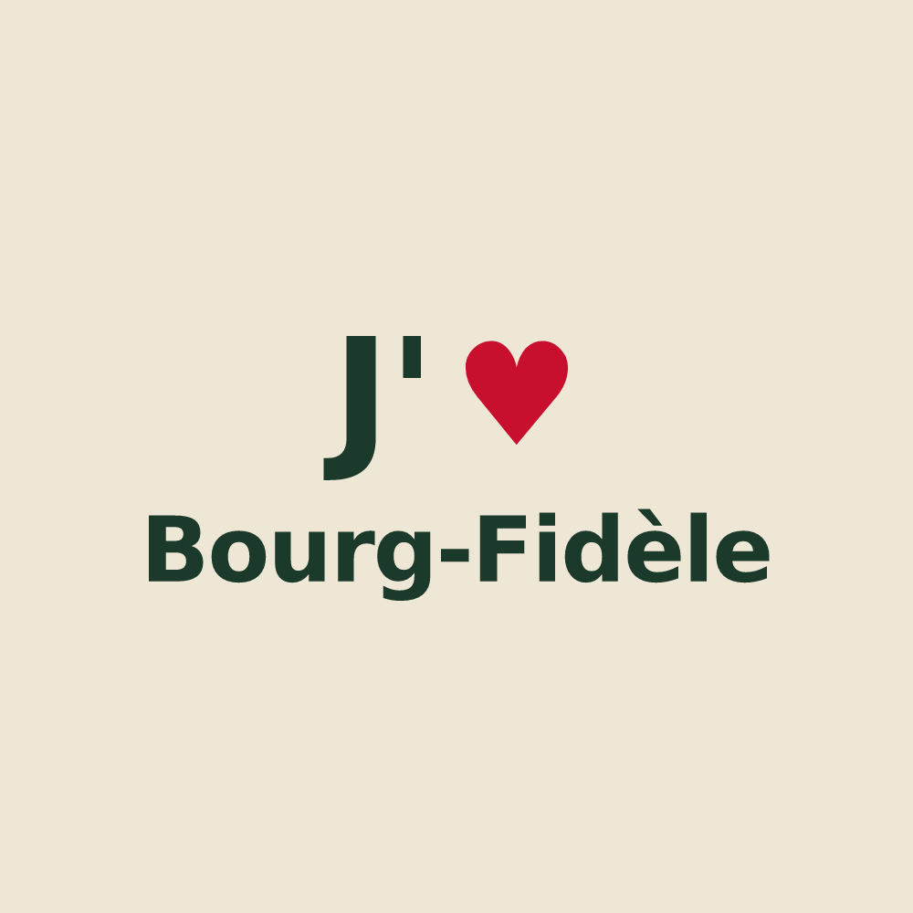Tote bag personnalisé Bourg-Fidèle — design J'aime Bourg-Fidèle