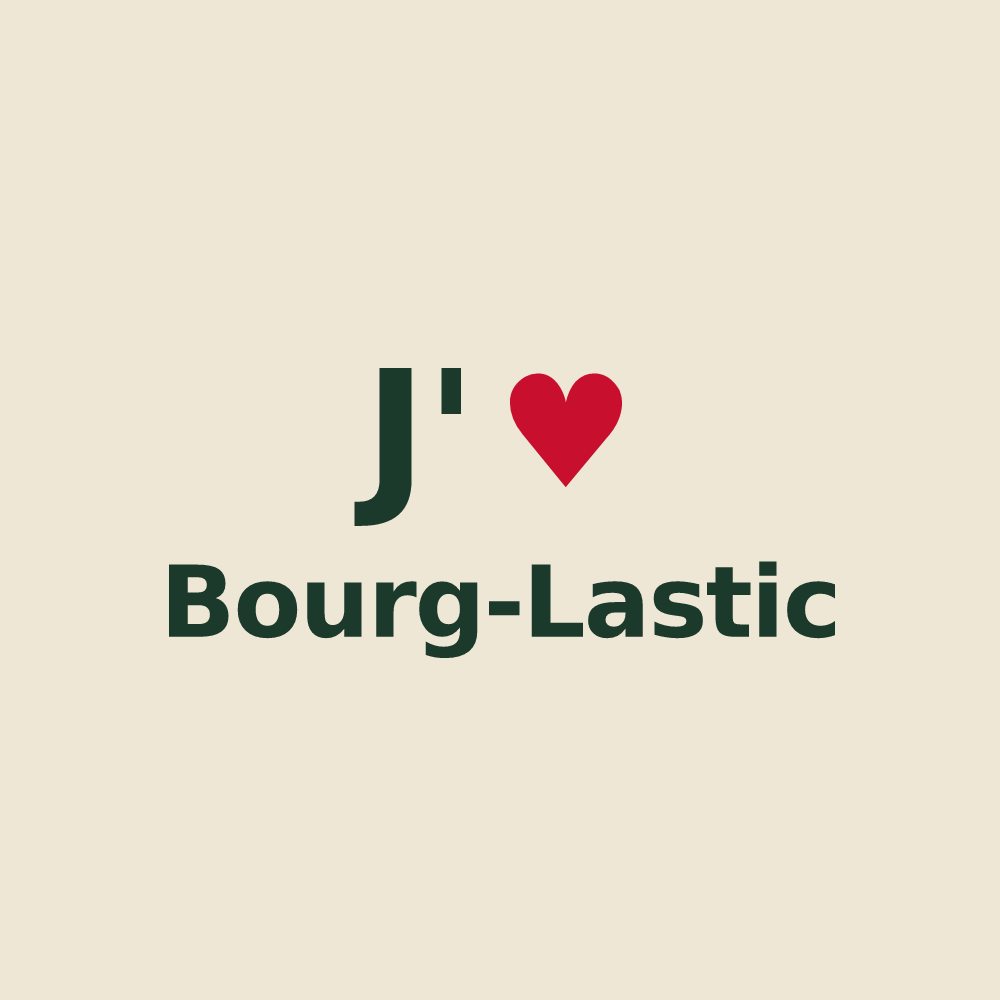 Tote bag personnalisé Bourg-Lastic — design J'aime Bourg-Lastic