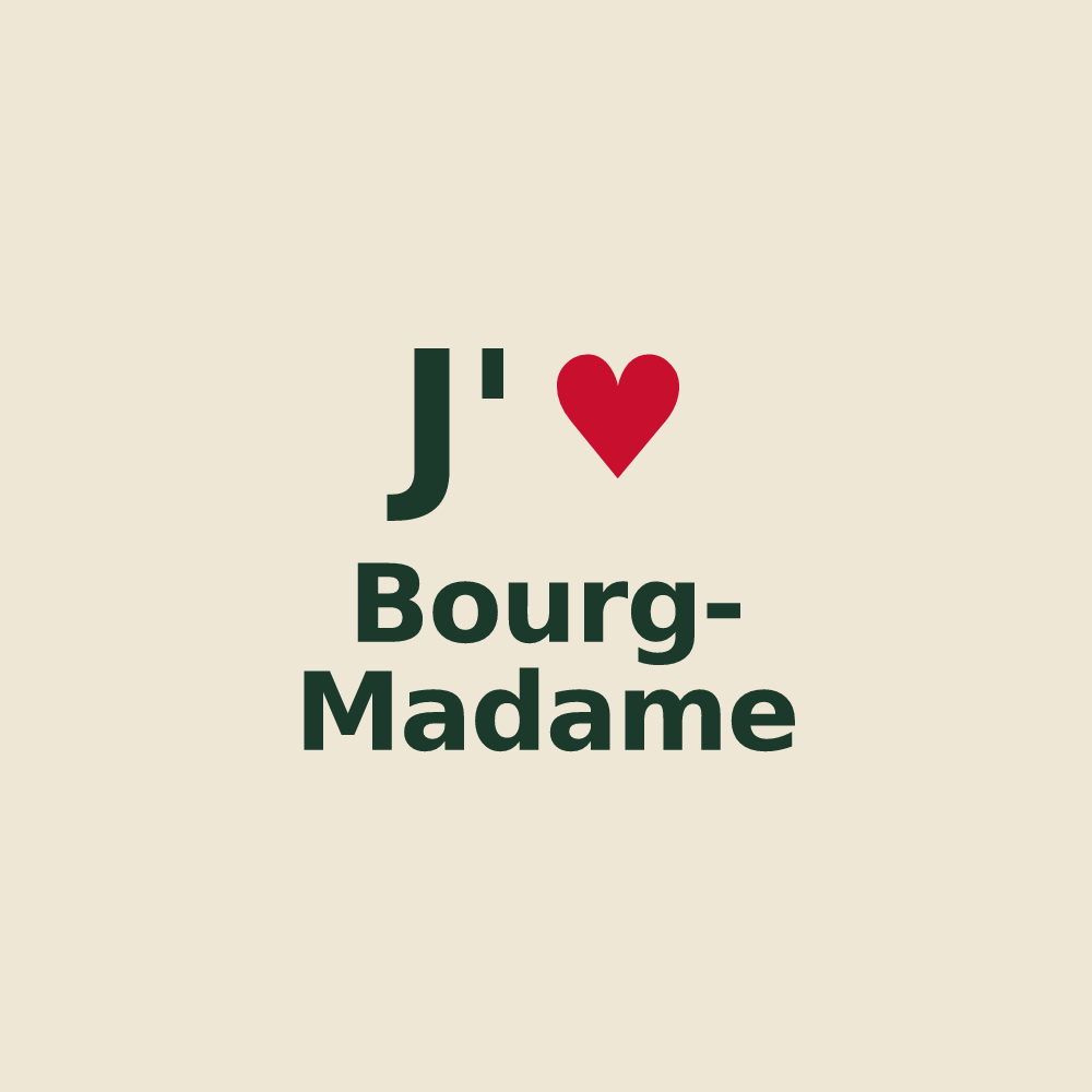 Tote bag personnalisé Bourg-Madame — design J'aime Bourg-Madame