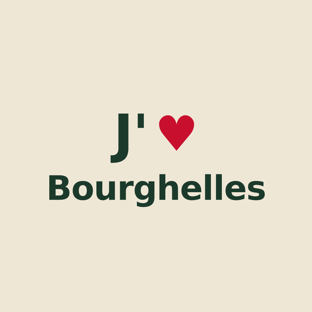 Tote bag personnalisé Bourghelles — design J'aime Bourghelles