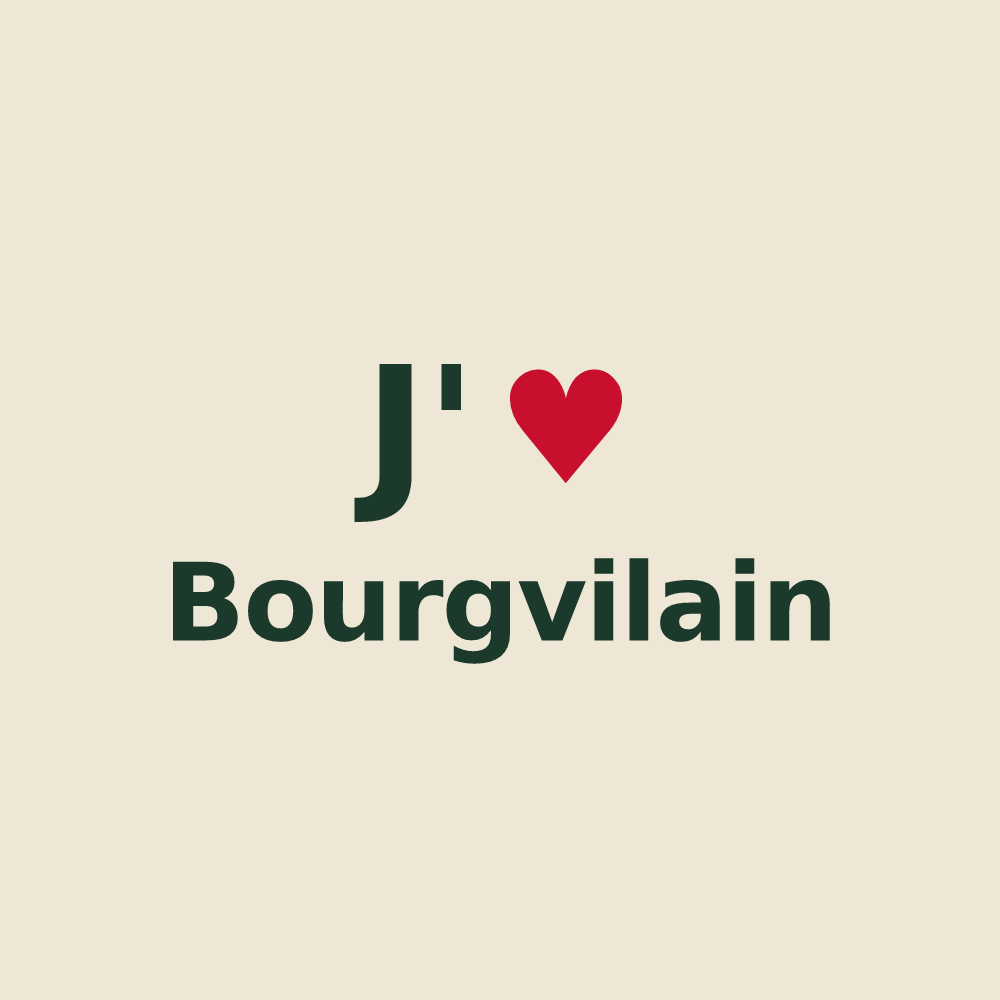 Tote bag personnalisé Bourgvilain — design J'aime Bourgvilain