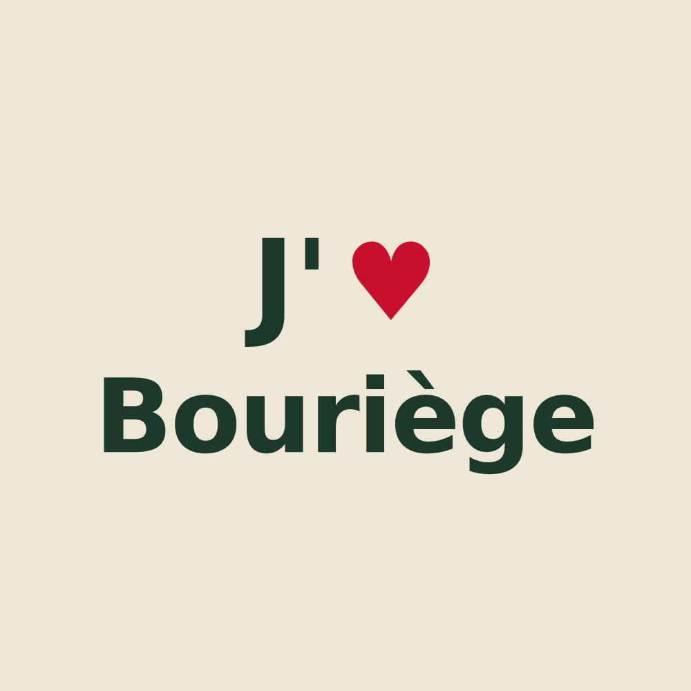 Tote bag personnalisé Bouriège — design J'aime Bouriège