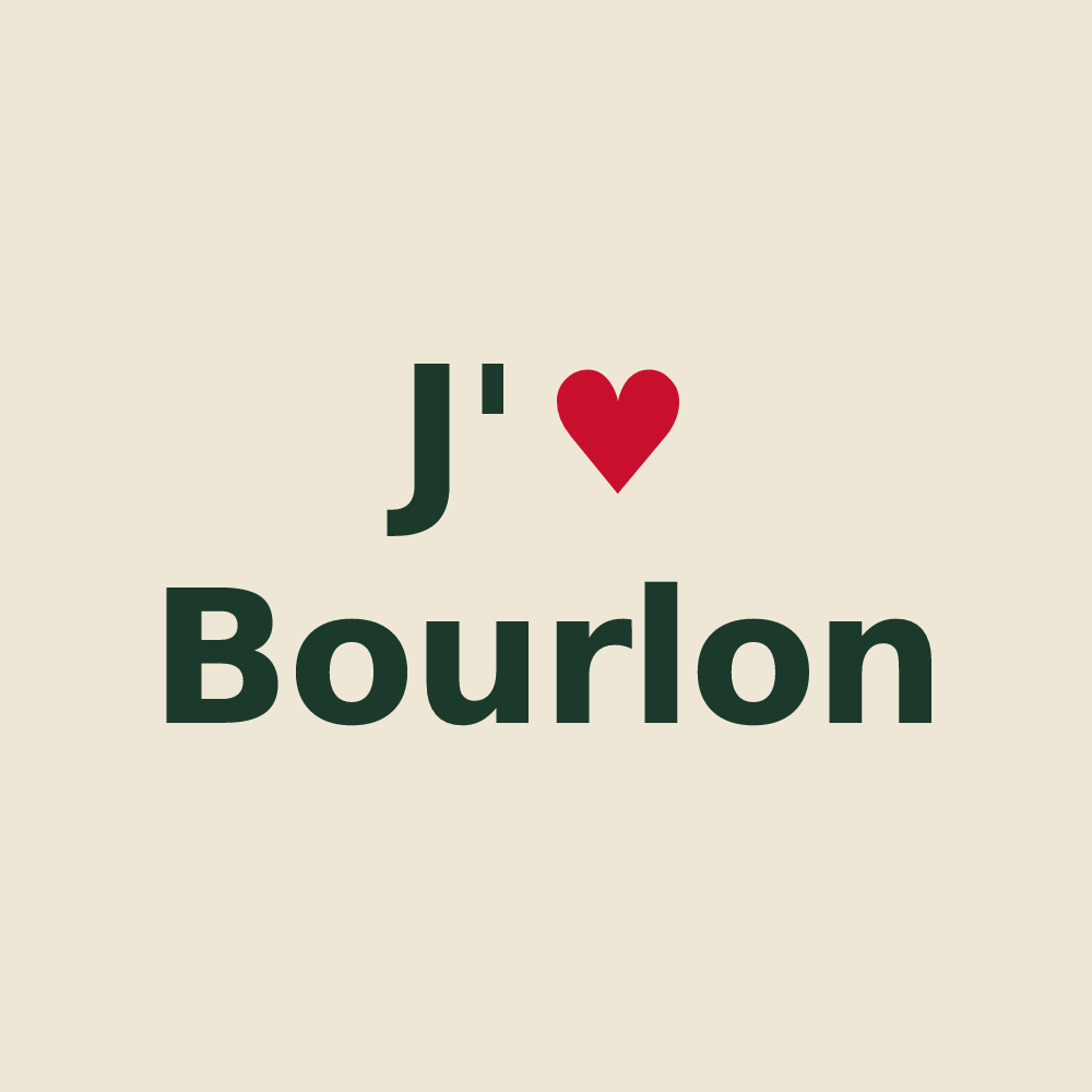 Tote bag personnalisé Bourlon — design J'aime Bourlon