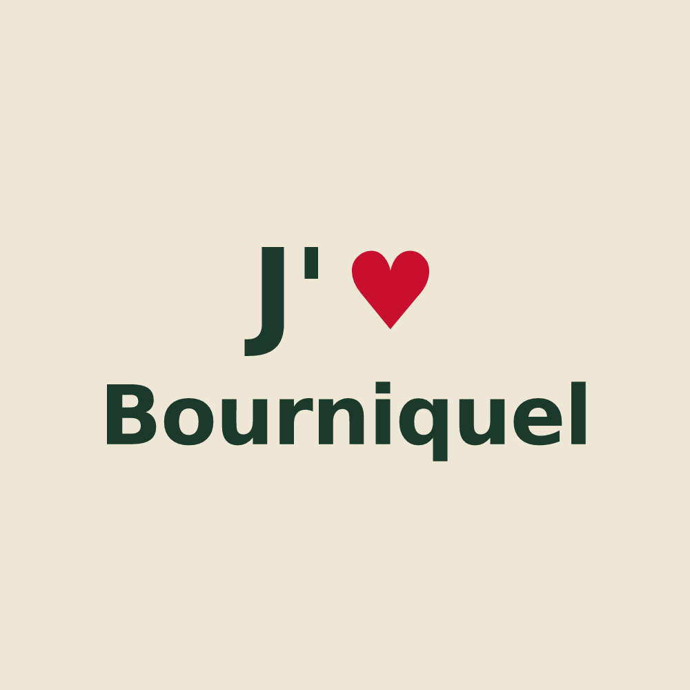 Tote bag personnalisé Bourniquel — design J'aime Bourniquel