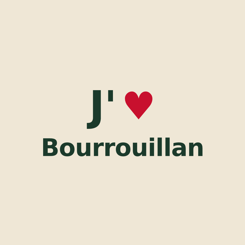 Tote bag personnalisé Bourrouillan — design J'aime Bourrouillan